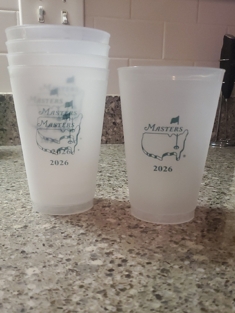 Set Of 5 Masters 2026 Frosted Souvenir Cup